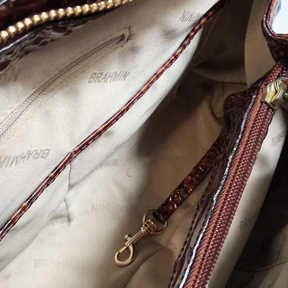 Brahmin Brown Crocodile Pattern Handbag - Picture 11 of 14